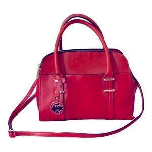 London Fog Vegan Leather Shoulder Satchel Bag